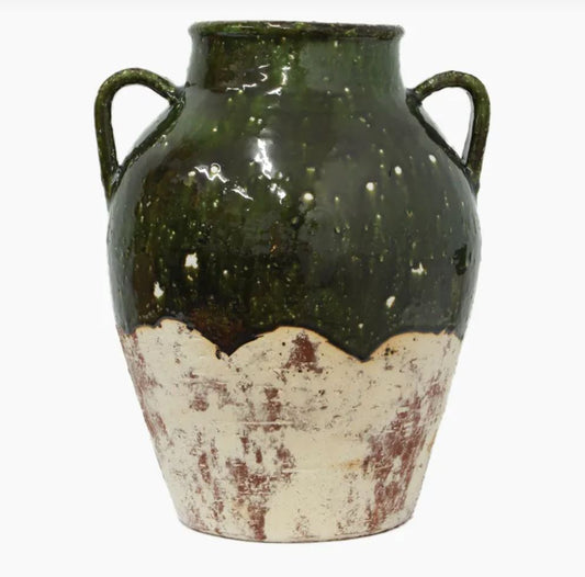 Romano Terracotta Green Glazed Urn
