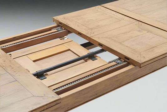 Add a touch of class to your dining space with the Marseilles Extension Dining Table. Designed for entertaining; the table can be extended from 2.1 metres to up to 3.1 metres in length. The extension mechanism is smooth and easy to adjust. Made from solid fruitwood, the timber has a beautiful, warm colour. Detail