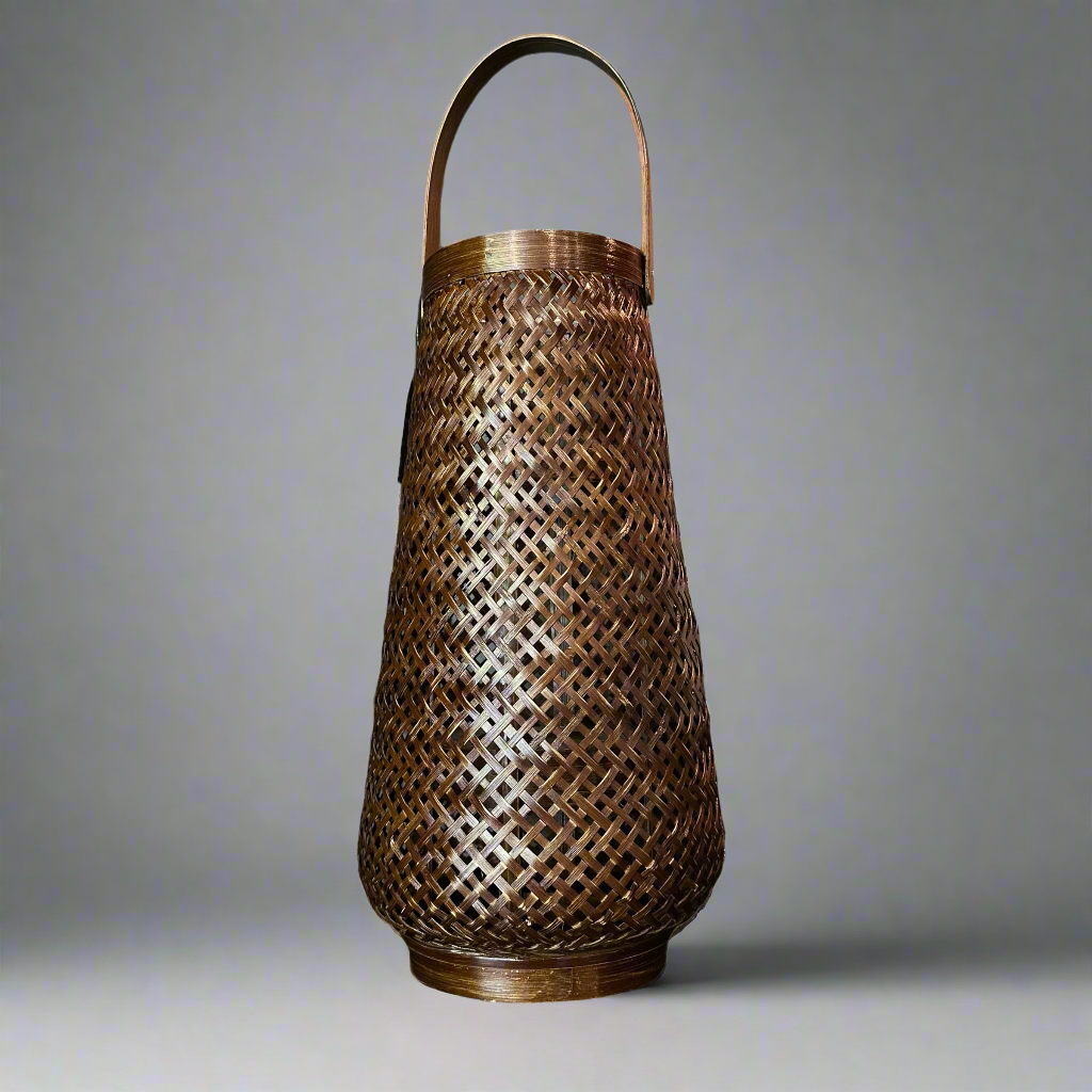 Diffuse light in your living space with our charming Bamboo Lantern. Handmade in South East Asia and finished with dark-wash stain, this decorative piece is sophisticated in both style, form and functionality.