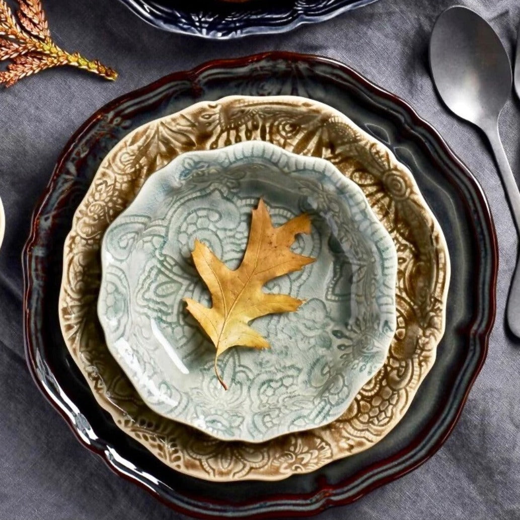 The small bowl is the prettiest shape with a gorgeous fluted top. It's shallow depth makes it ideal to serve fruit and desserts or the ideal size for a breakfast granola. Choose from the pastel colour pallet or add a sense of drama with the darker tones. All the colours are designed to enhance the presentation of the food. The bowl is handmade in Portugal and made of white stoneware clay which is fired in extremely high temperatures making it very practical and durable.