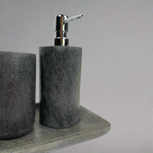 The Andesit Bathroom Collection offers the subtle yet intricate texture of stone to your bathroom decor. With an elegant feel and a casual, organic touch, each piece is both a functional and beautiful addition to your space. Close up.