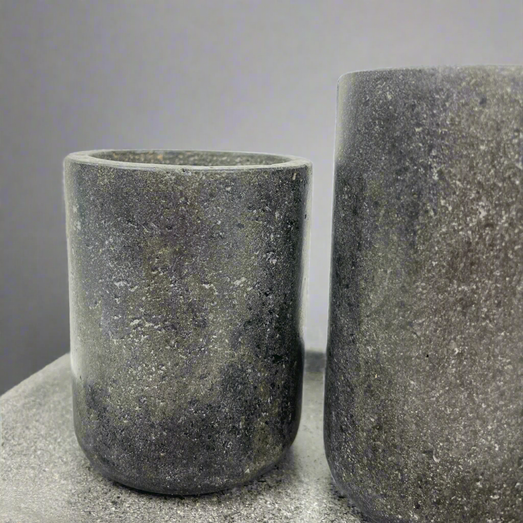 The Andesit Bathroom Collection offers the subtle yet intricate texture of stone to your bathroom decor. With an elegant feel and a casual, organic touch, each piece is both a functional and beautiful addition to your space. Close up detail.
