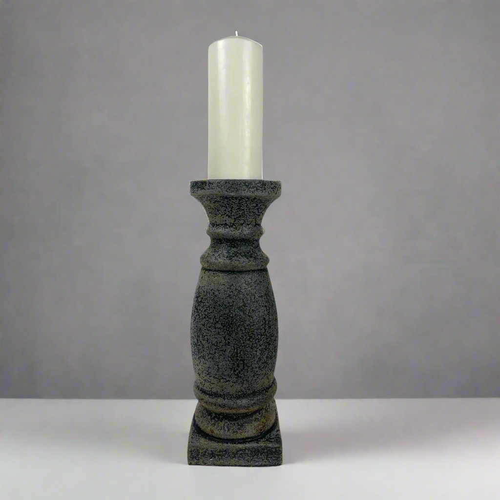 The chunky yet elegant Artena Terracotta Candle Holder is substantial enough to work on its own or as a beautiful collection of candle holders on a mantelpiece or a table. Pairs beautifully with our pillar candles. Styled.