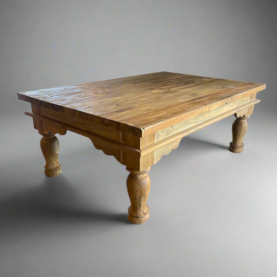 Our Sungai Coffee Table makes the most of both function and form. Crafted from durable, high-quality teak, this rustic yet elegant table is perfect to compliment your space whether it be indoor or out. Front