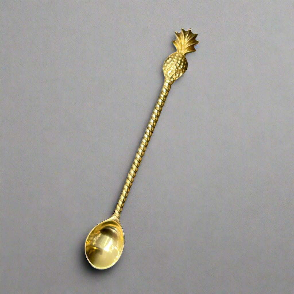 Pineapple Solid Brass Spoon - 20cm