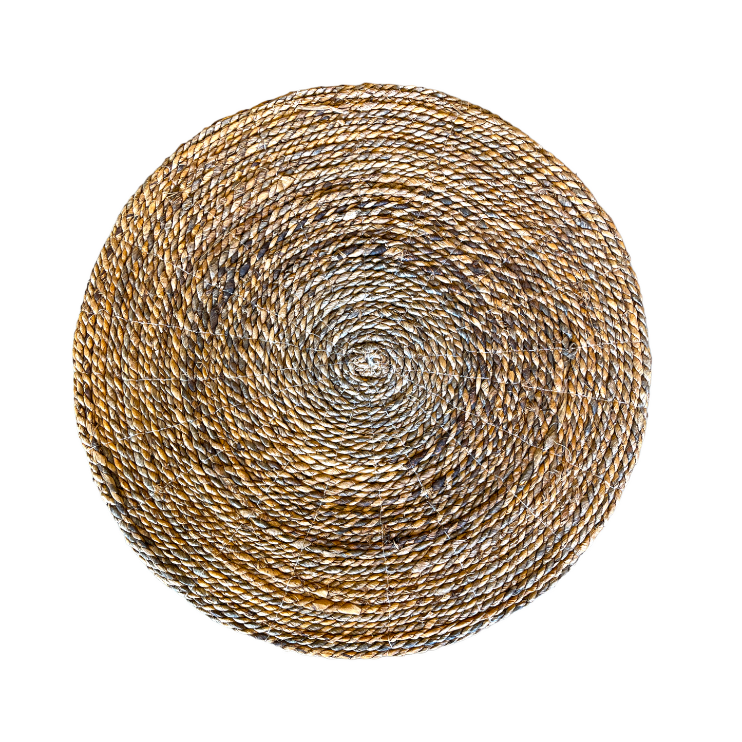 Transform your home with our Meja Side Table's beautifully handwoven texture. Skillfully crafted in South East Asia and designed in a durable cylindrical shape, this piece exudes both style and strength. Made from natural tones of water hyacinth, it is the perfect addition to any space. Top