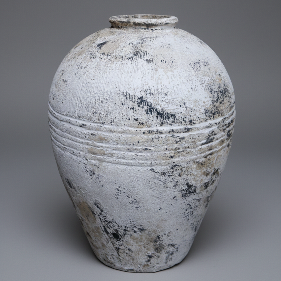 Ettore Off White Distressed Terracotta Pot