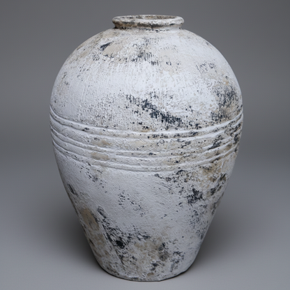 Ettore Off White Distressed Terracotta Pot