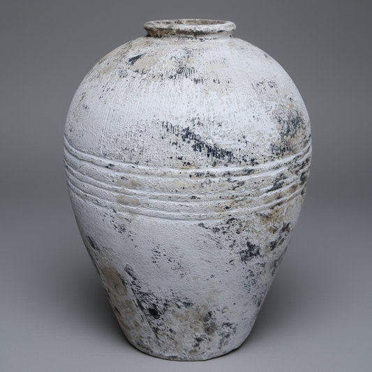 Ettore Off White Distressed Terracotta Pot