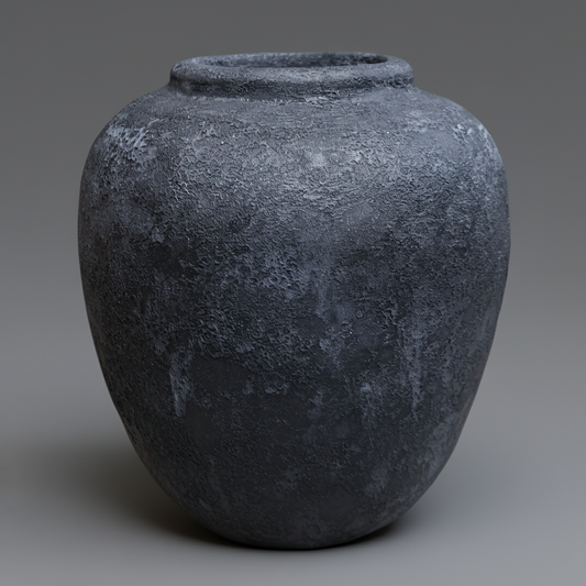 Fiorella Dark Grey Distressed Terracotta Vase