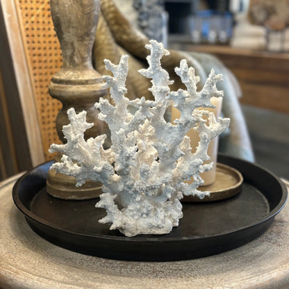 Discover a piece of the ocean inside your home with the Samudra Reef Coral Sculpture. Lovingly crafted with meticulous attention to detail, this polyresin sculpture features a realistic tree-like shape complete with pockmarks and crevices to bring the ocean atmosphere to your home. Enjoy the beauty of coral without harming the environment. Styled detail.