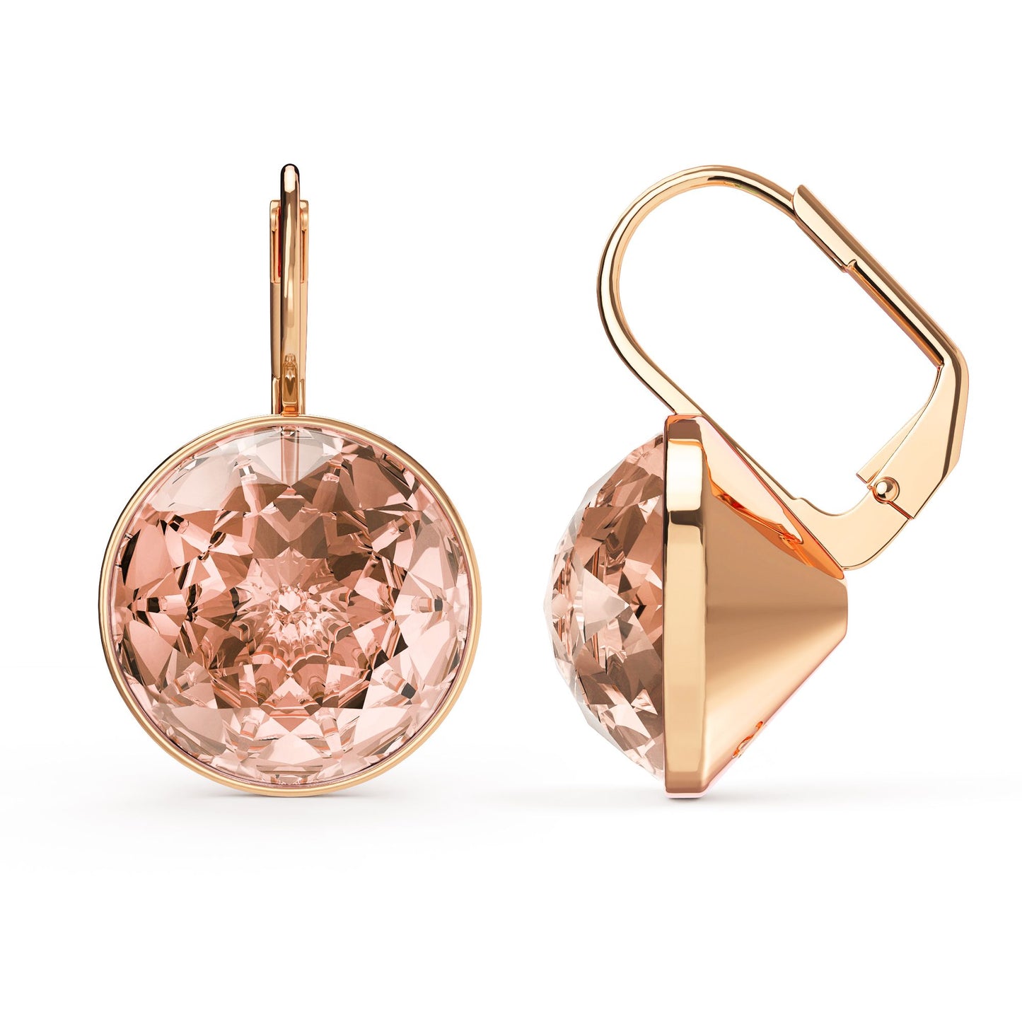 Vintage Rose Crystal Drop Earrings – Gold Plated