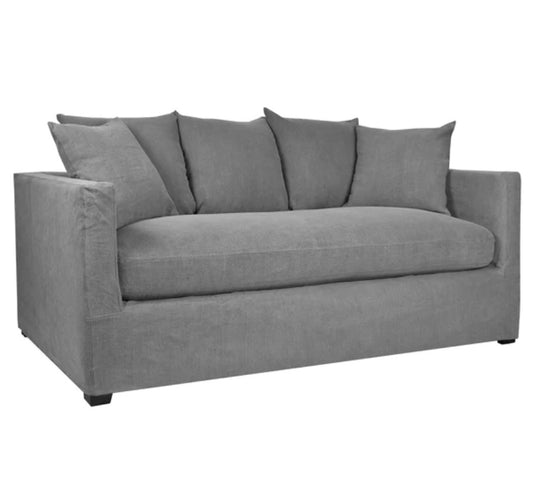 This timeless Sorgues 2.5 Seat Sofa boasts a sleek design complemented with classic details, a removable linen cover and scatter cushions for maximum comfort and support. Front