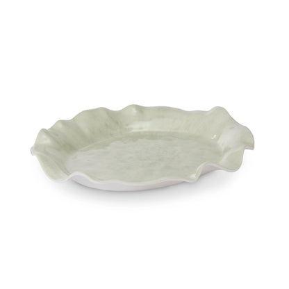 Elevate your table setting with this refined melamine platter in a serene seafoam hue. Crafted from durable melamine, the Tide design combines coastal elegance with everyday practicality making it perfect for entertaining or casual dining. Its generous surface accommodates appetizers, charcuterie, or fresh produce with understated style. Ideal for indoor gatherings and outdoor entertaining alike, this versatile piece brings a touch of seaside sophistication to any occasion.