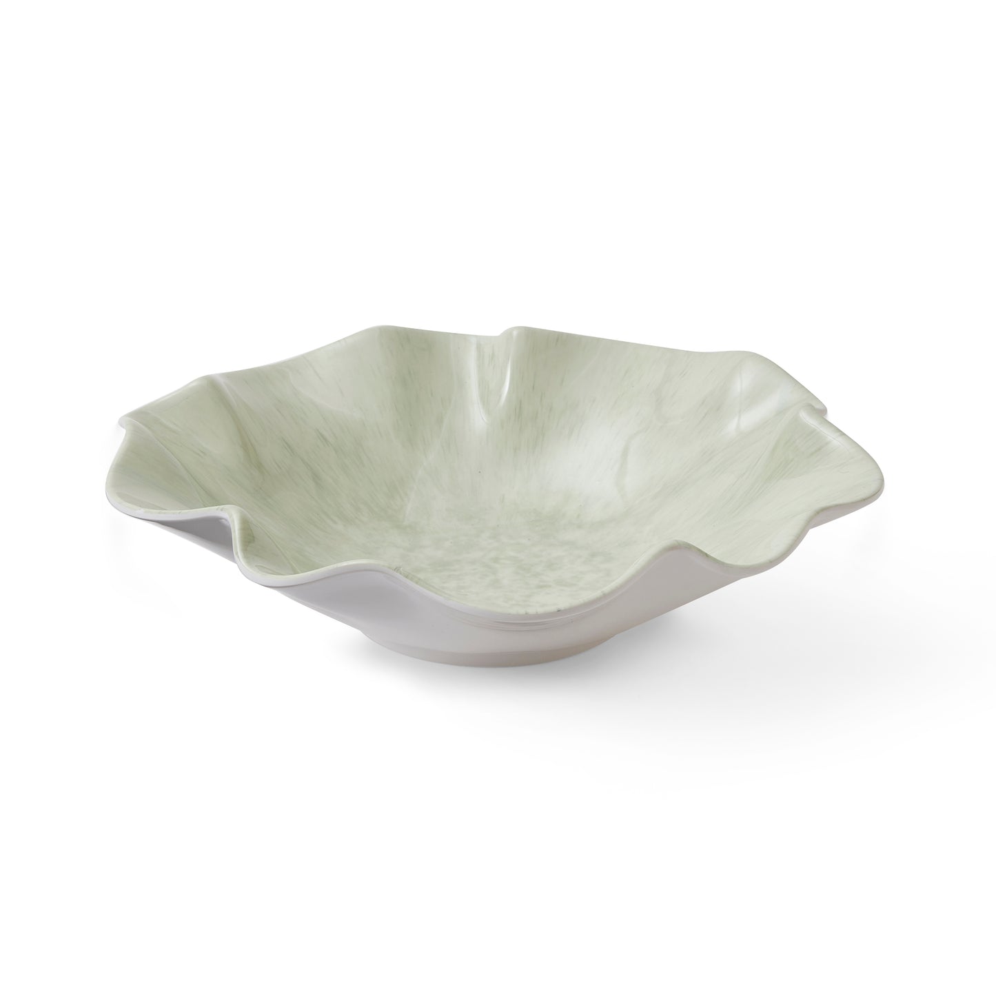 Elevate your table setting with this striking melamine serving bowl, featuring a sophisticated wavy silhouette and delicate seafoam print decal. Durable and lightweight, it's perfect for everyday entertaining or casual dining. The contemporary design complements both modern and classic interiors, while the practical melamine construction ensures lasting beauty without the fragility of ceramic. Ideal for serving salads, sides, or fresh fruit with understated elegance.

Dimensions: 35cm x 8cm