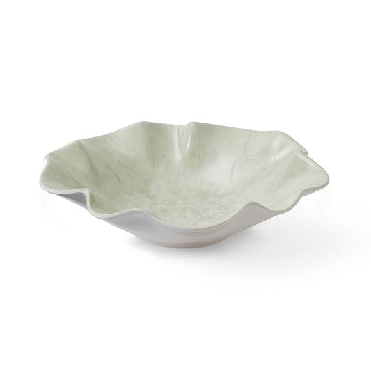 Elevate your table setting with this striking melamine serving bowl, featuring a sophisticated wavy silhouette and delicate seafoam print decal. Durable and lightweight, it's perfect for everyday entertaining or casual dining. The contemporary design complements both modern and classic interiors, while the practical melamine construction ensures lasting beauty without the fragility of ceramic. Ideal for serving salads, sides, or fresh fruit with understated elegance.

Dimensions: 35cm x 8cm