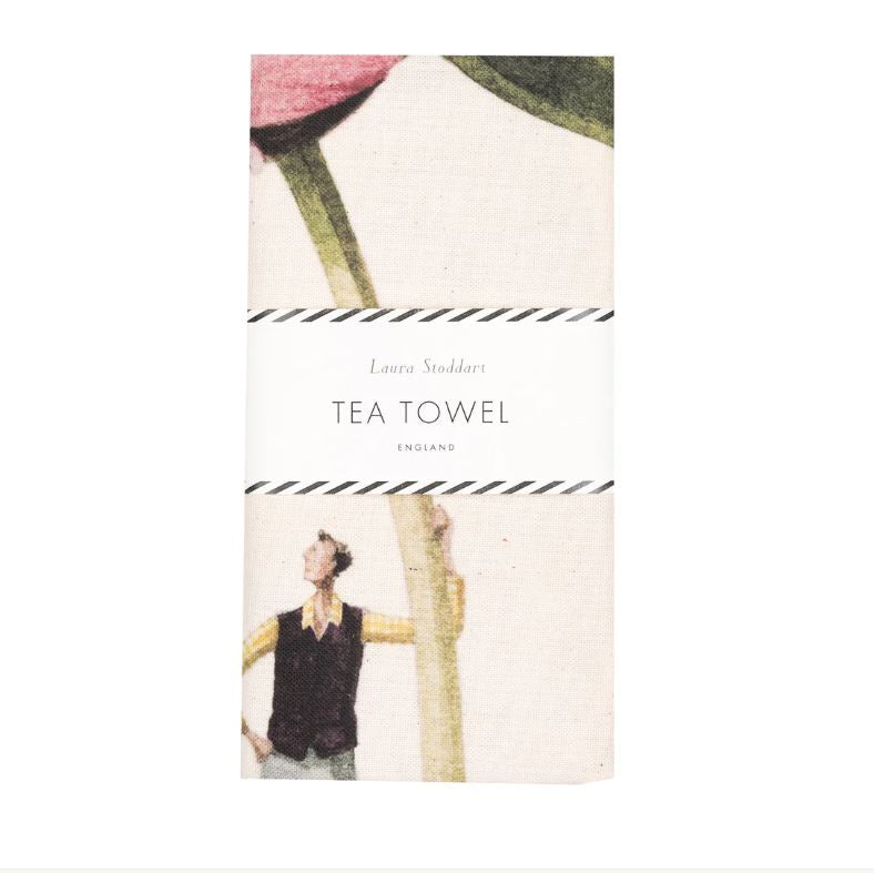 Laura Stoddart Pink Flowers In Bloom Tea Towel