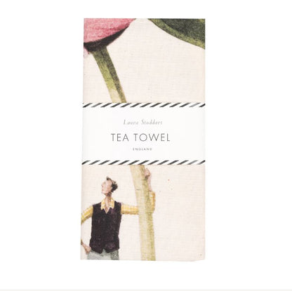 Laura Stoddart Pink Flowers In Bloom Tea Towel
