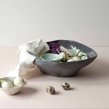 Amai Ceramic Serving Bowl - Charcoal