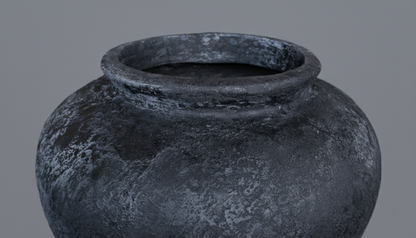 Alessandro Distressed Black Pot