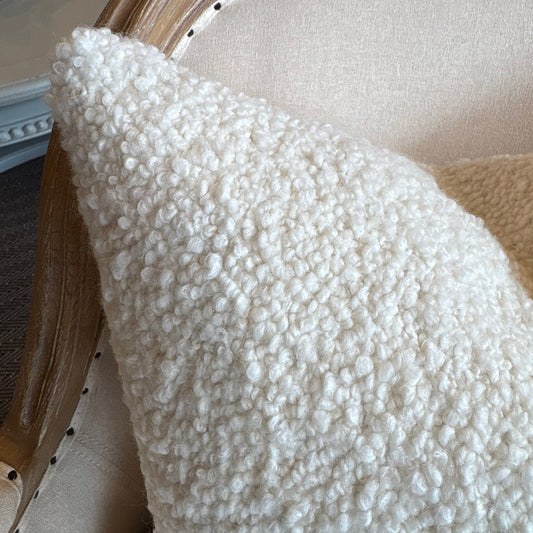 Ivory Boucle Cushion 50cm x 50cm