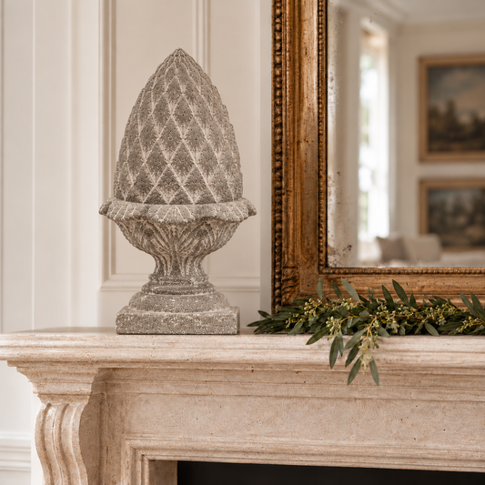 Sarlat Distressed Grey Acorn Finial | In Stock & Ready To Ship