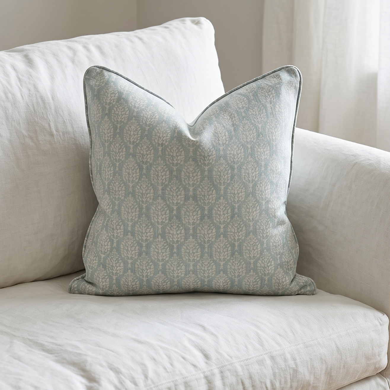 Aqua Kemble Patterned Cushion