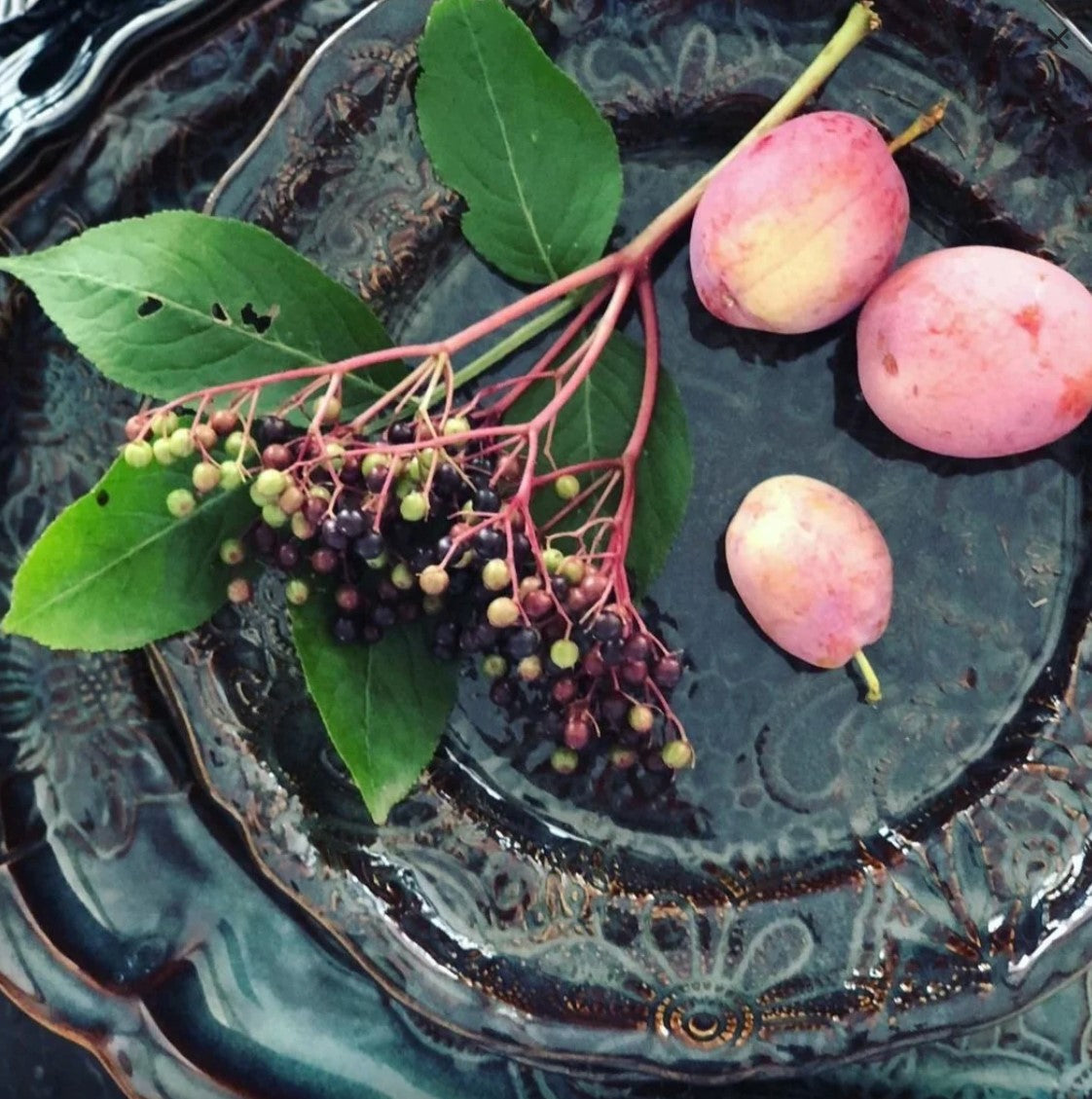 The Assiett Plate is the ideal size and shape as a side plate and sits well beside the dinner plate with the balance of the two designs creating a beautiful setting. The colours of the glazes enhance the presentation of dessert fruits, sweets or cheese. Handmade in Portugal of white stoneware clay which is fired in extremely high temperatures making it very practical and durable. Close up.