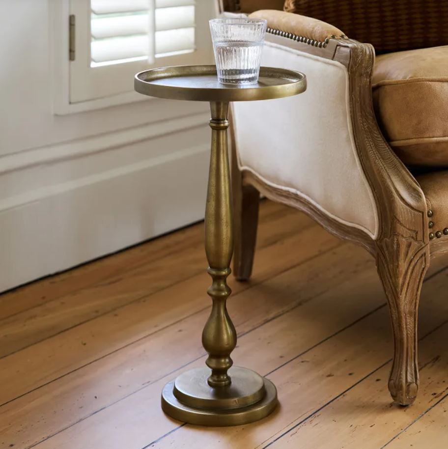 Barnes Antique Brass Side Table