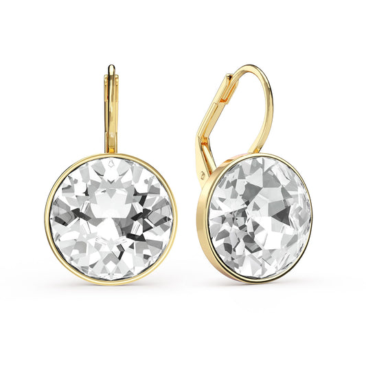 Clear Crystal Drop Earrings - Gold Plated