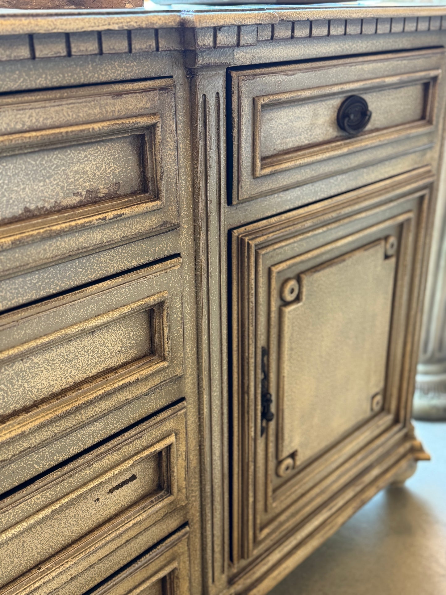 Bruges Off White Distressed Mahogany Sideboard