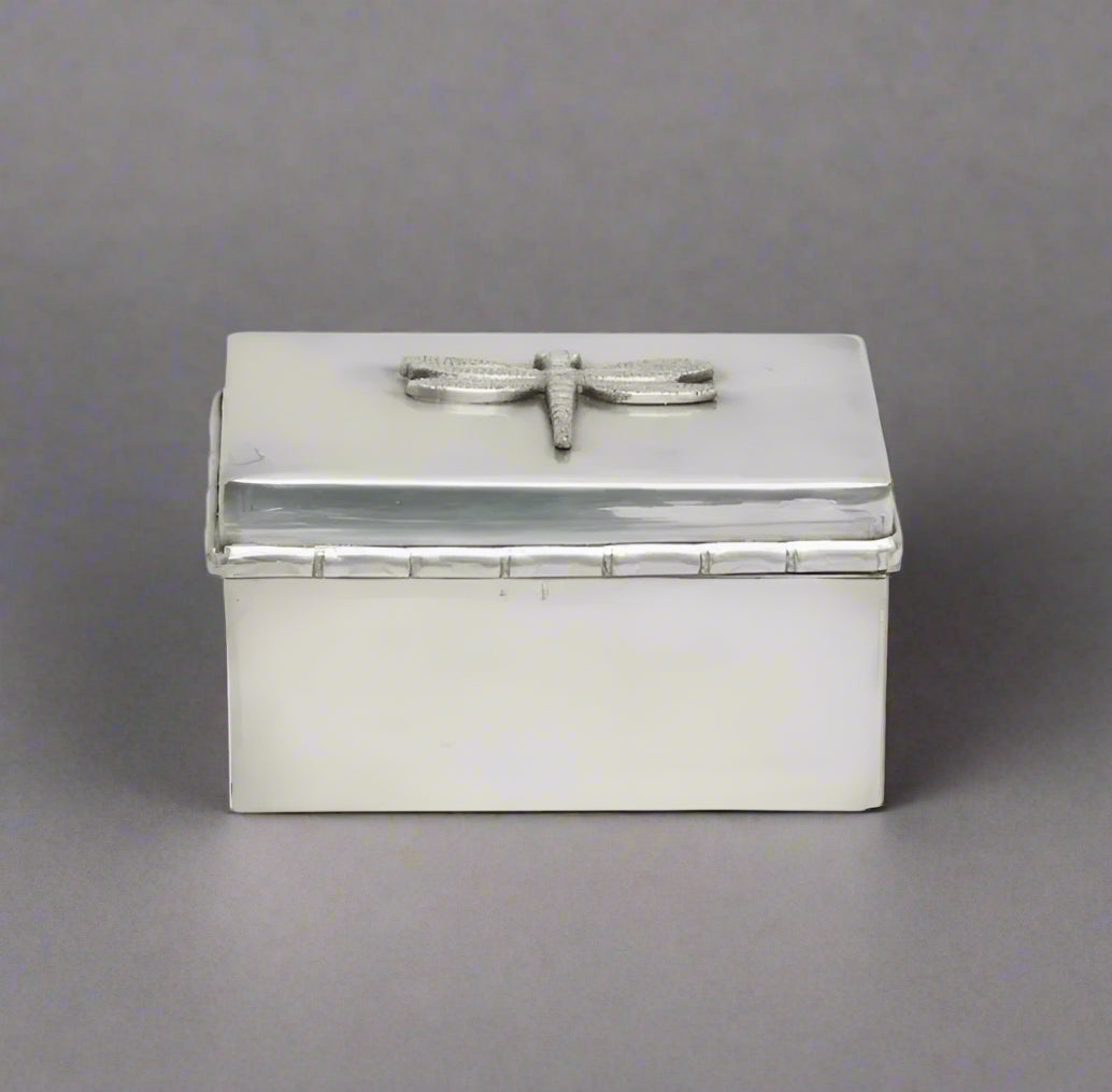 Dragonfly Silver Trinket Box