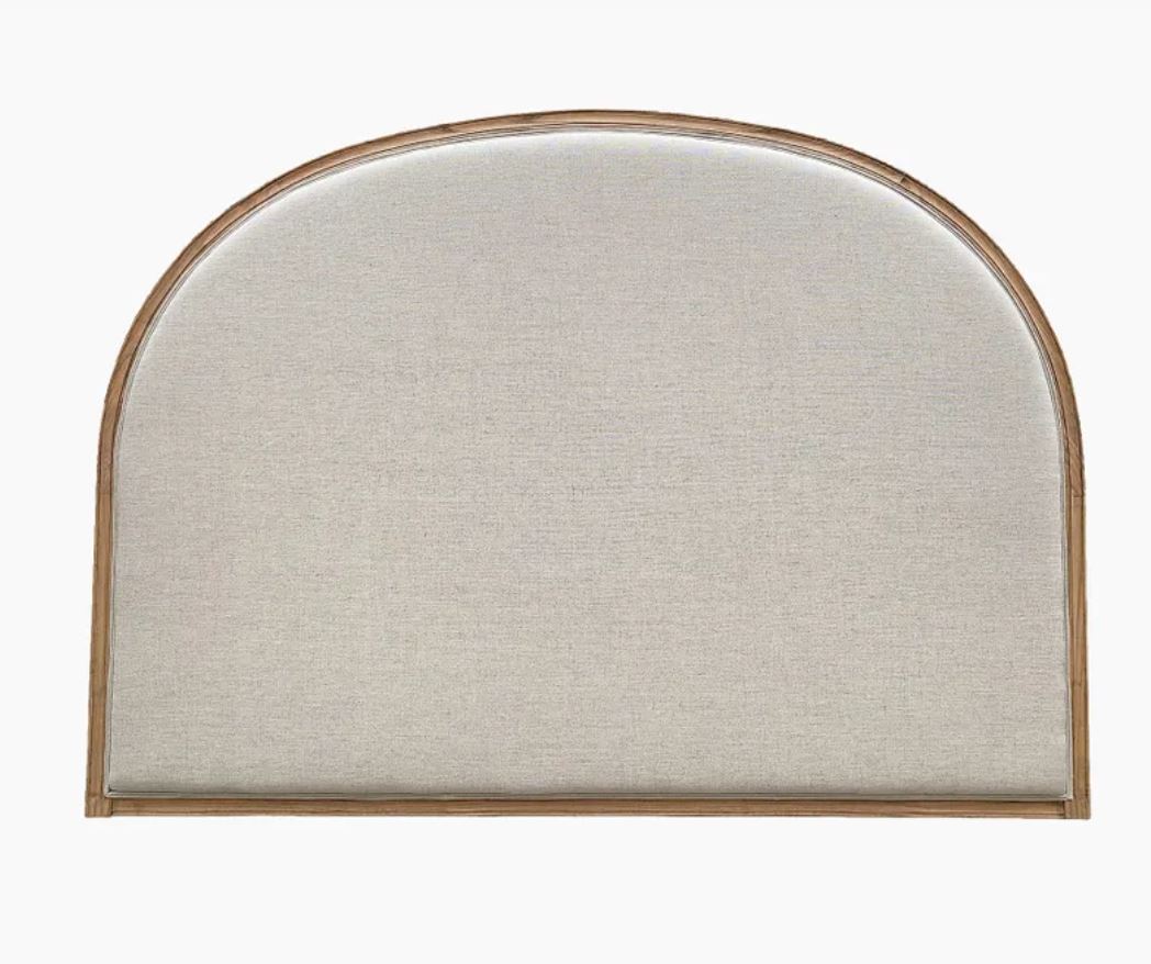 Arch Oak & Natural Linen Bed Head - Pre Order