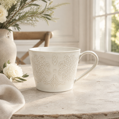 Frette Ivory Glazed Ceramic Cup
