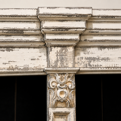 Antwerp Distressed Hand Carved Mahogany Display Cabinet