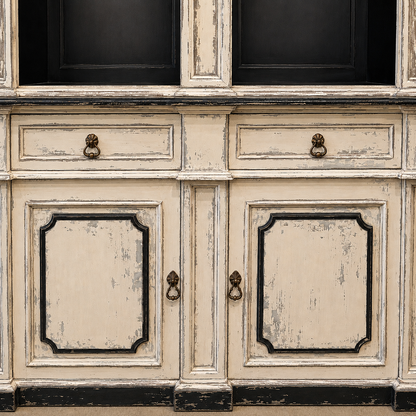 Antwerp Distressed Hand Carved Mahogany Display Cabinet