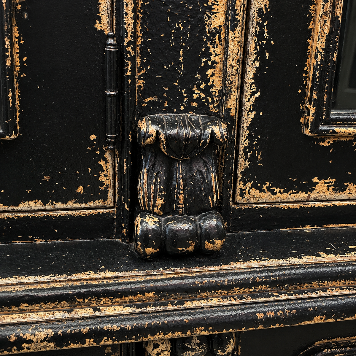 Aquitaine Black Distressed Mahogany Display Cabinet