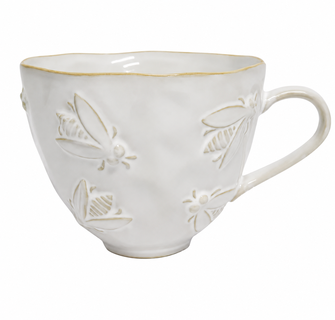 Abeille Ivory Glazed Ceramic Bee Cup