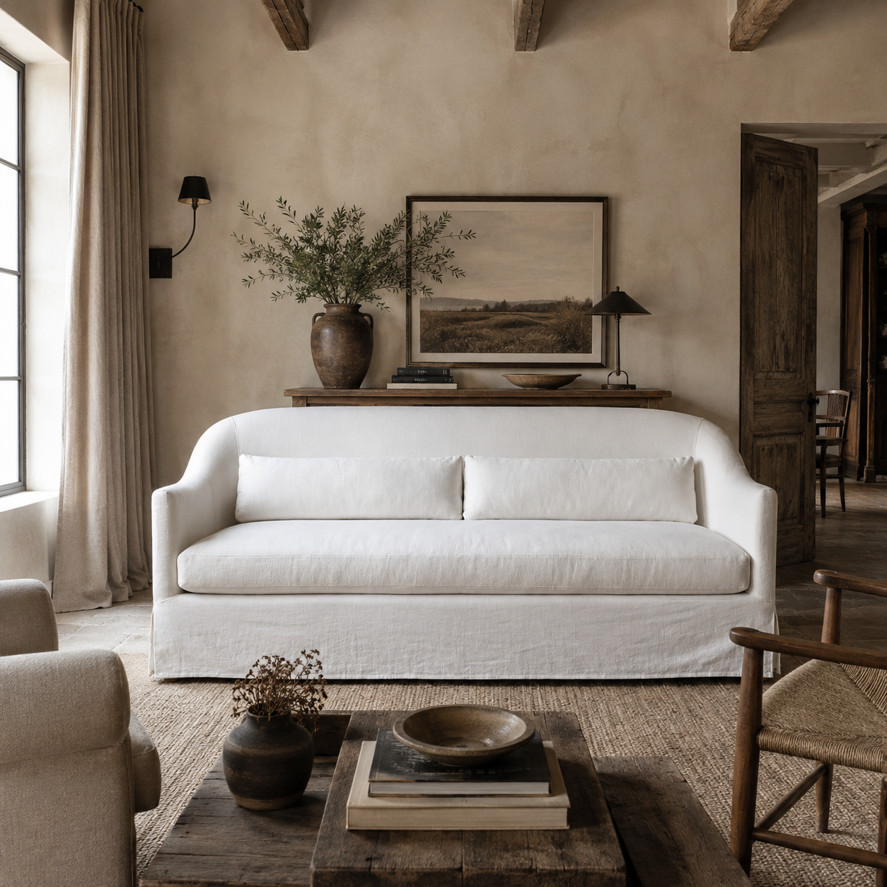 Nathan Off White Slip Cover Sofa | Pre Order Now