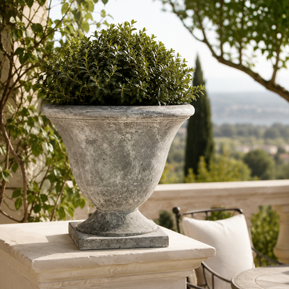 Brittany Footed Grey Distressed Urn - In Stock & Ready To Ship