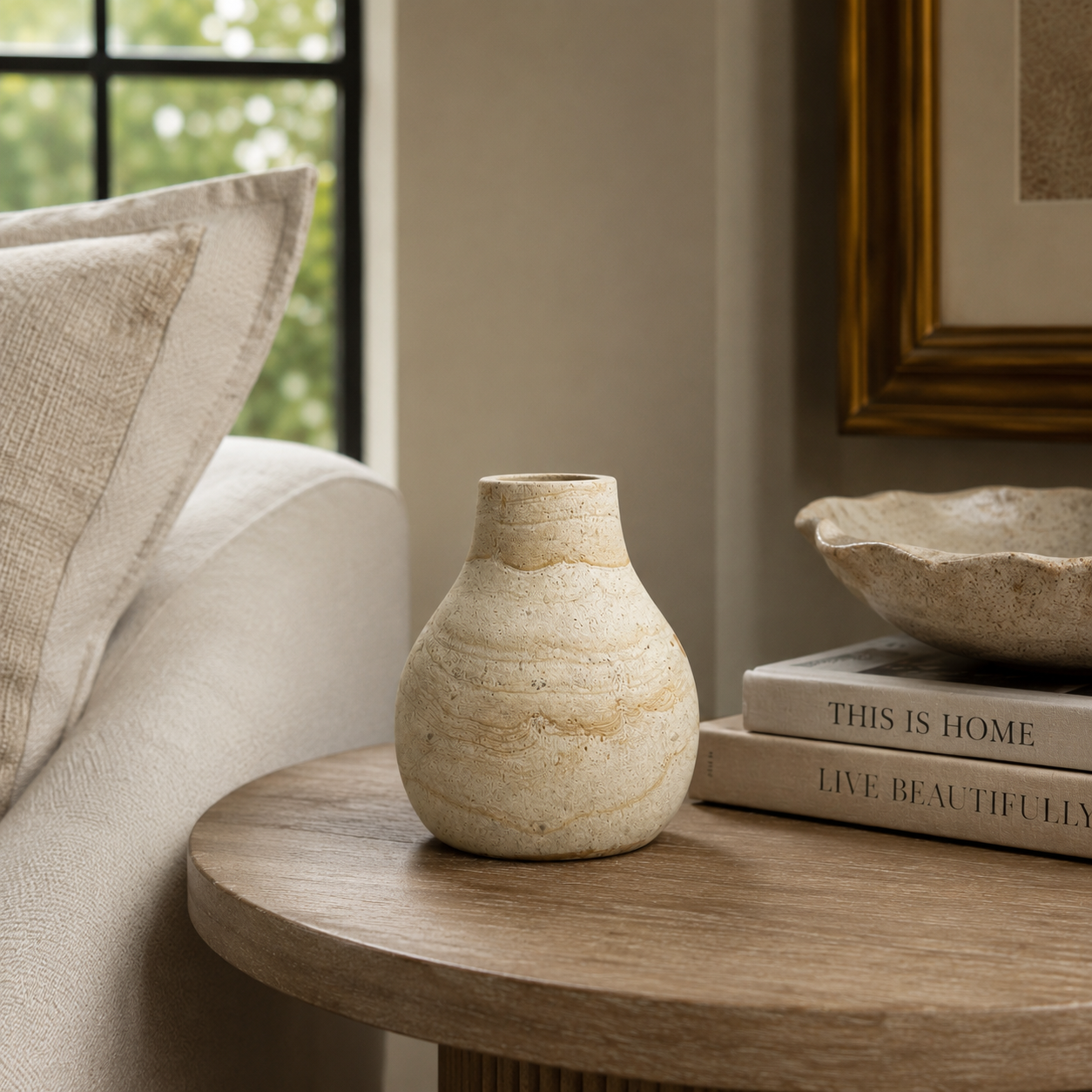Harta Wood Stone Vase