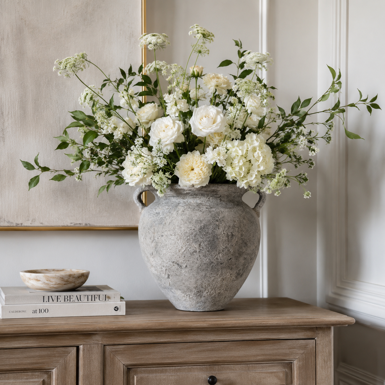 Romeo Soft Grey Distressed Terracotta Vase