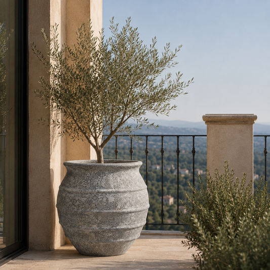 Nico Distressed Pot - Soft Grey