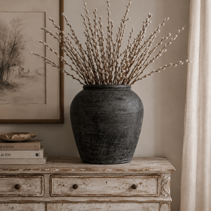 Marcello Distressed Dark Grey Terracotta Pot