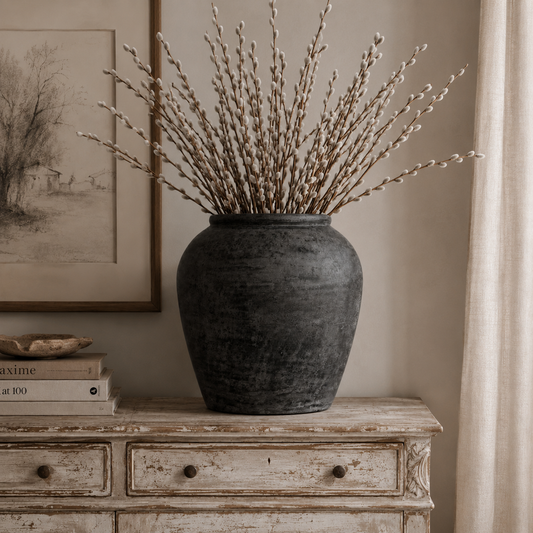 Marcello Distressed Dark Grey Terracotta Pot