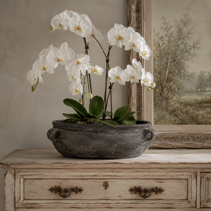 Delphi Dark Grey Distressed Terracotta Bowl