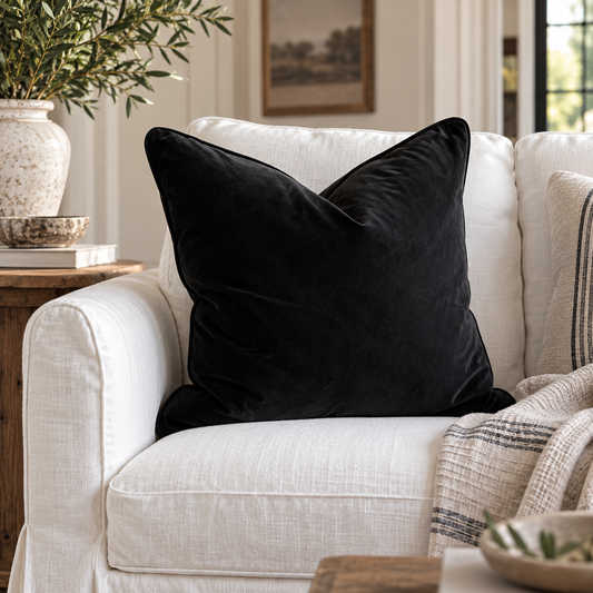 Black Velvet Cushion 55cm x 55cm