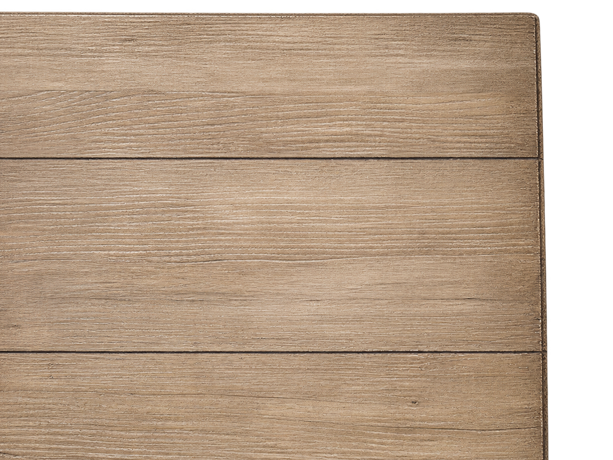 A square wooden board or panel with a light brown wood grain finish, showing three horizontal seams, isolated on a white background.