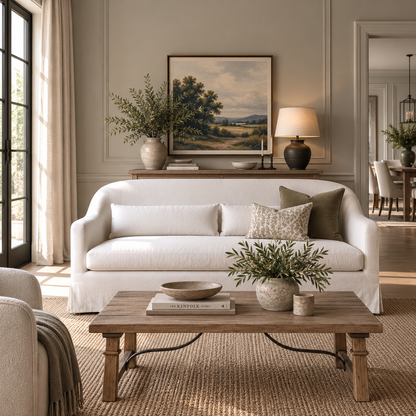 Nathan Off White Slip Cover Sofa | Pre Order Now