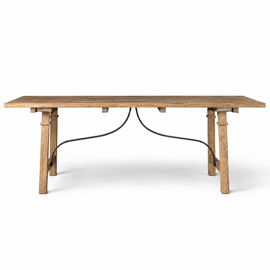 Alba Oak & Iron Dining Table 210cmL | Pre Order Now | Arriving October